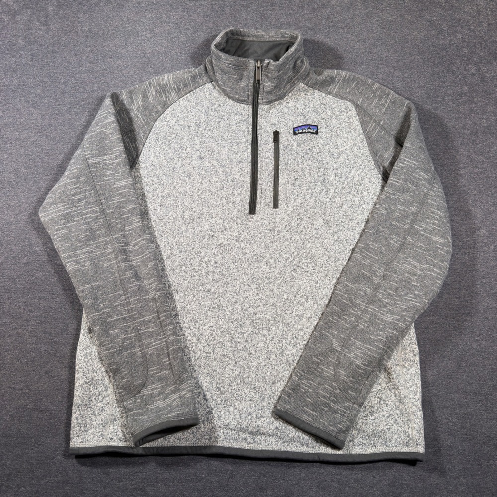 Patagonia Better Sweater 1/4 Zip Pullover Mens Large Gray Fleece Jacket Preppy